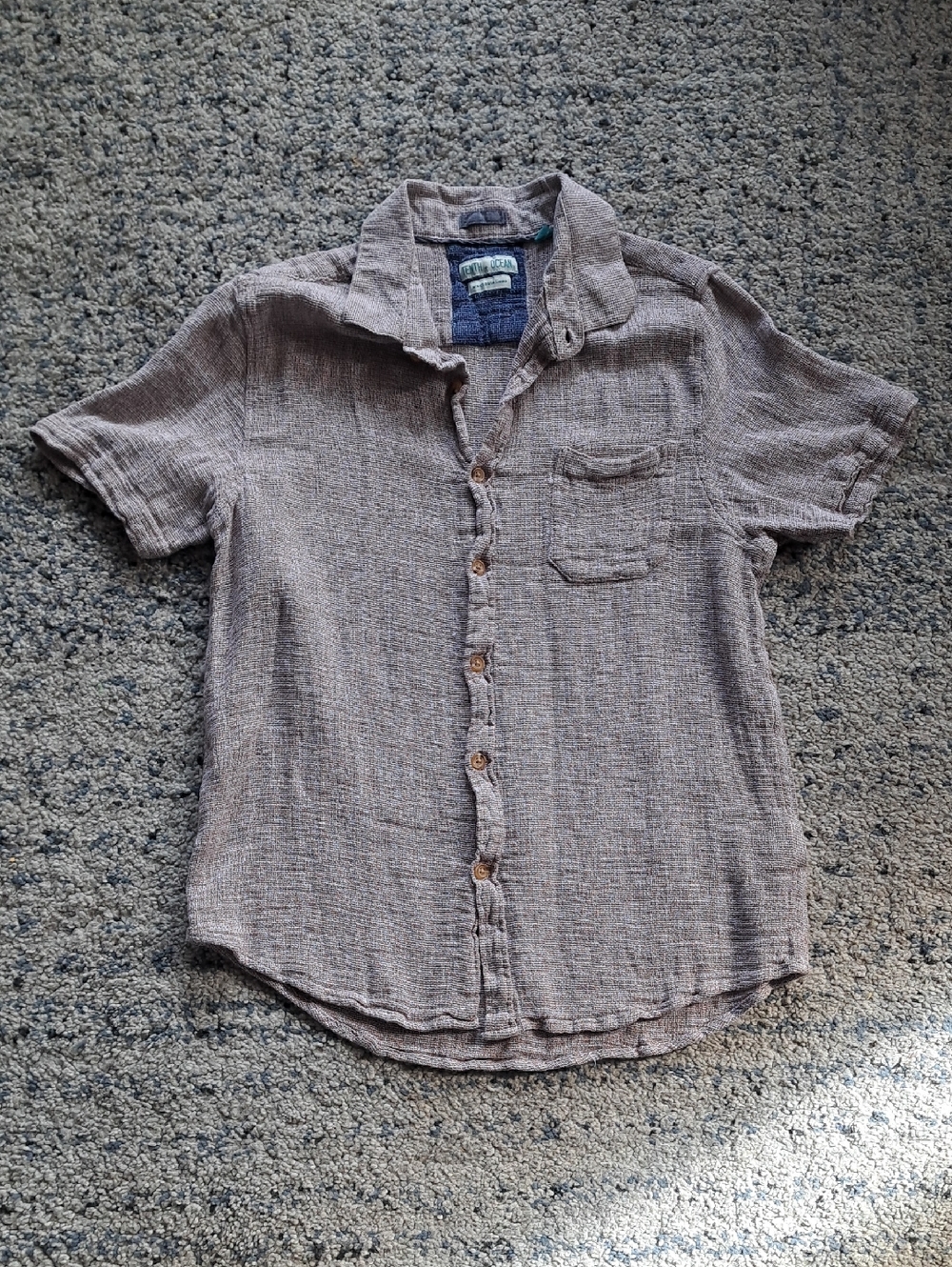 Tenth + Ocean Casual Short-Sleeve Button-Down Linen  Shirt